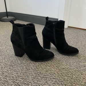 Express Black Suede Booties